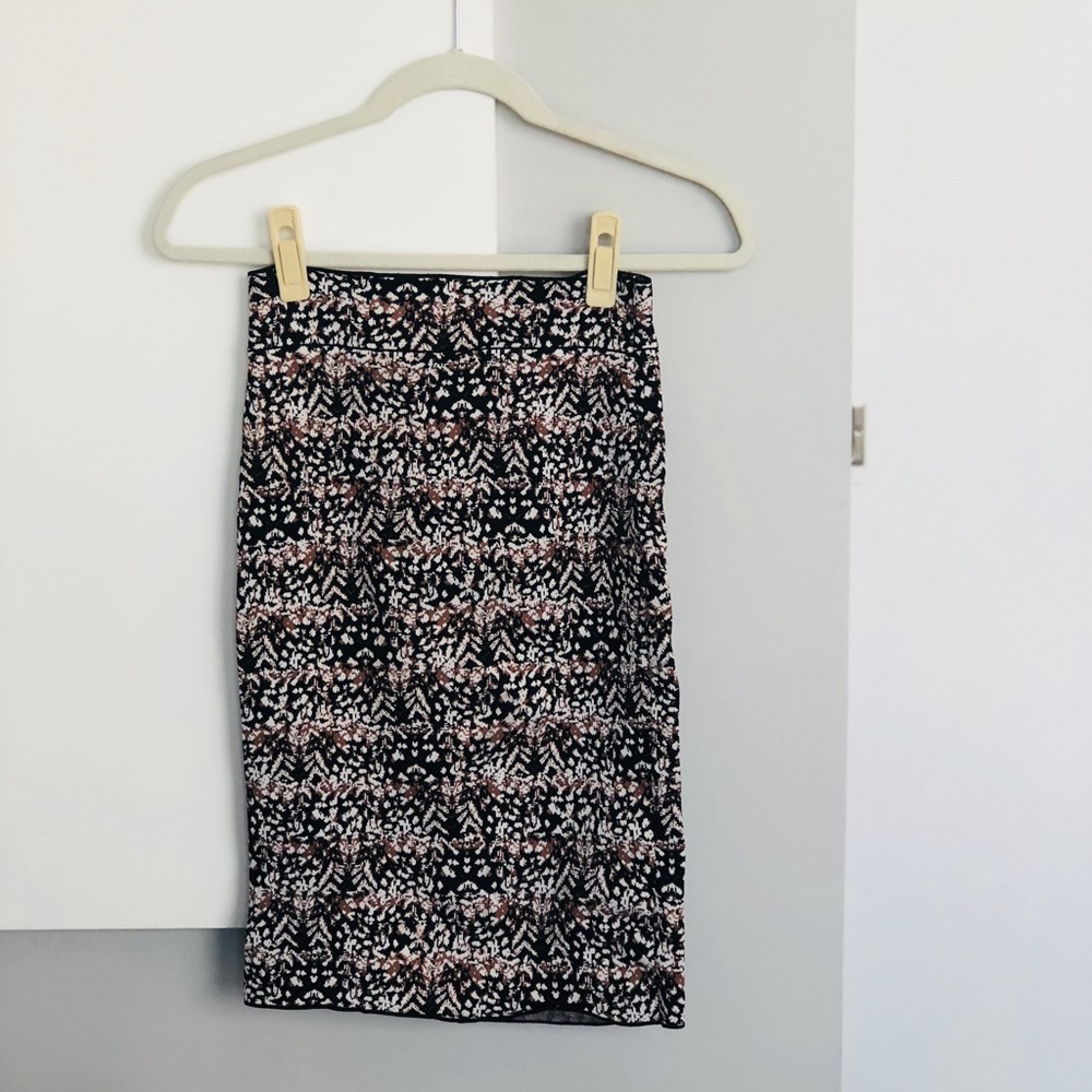 BCBG pattern pencil skirt for work, Fall colors